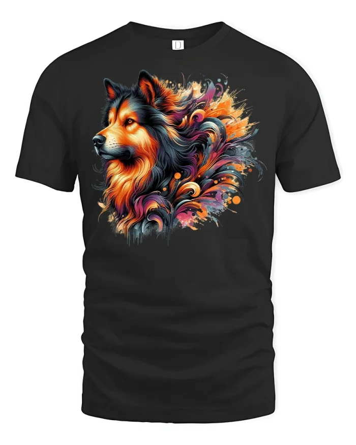 Artistic Wolf Head Nature Lover T-shirt - black t-shirt on white background