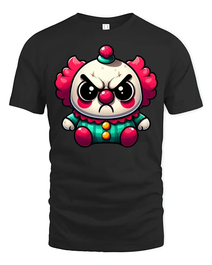 Grumpy Circus Clown Funny Tee - black t-shirt on white background