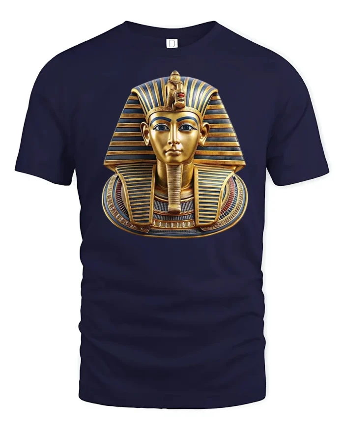 Ancient Egypt Pharaoh Headpiece Tee - navy t-shirt on white background