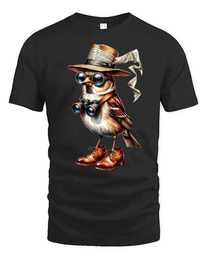 Explorer Owl Traveler T-Shirt - black t-shirt on white background