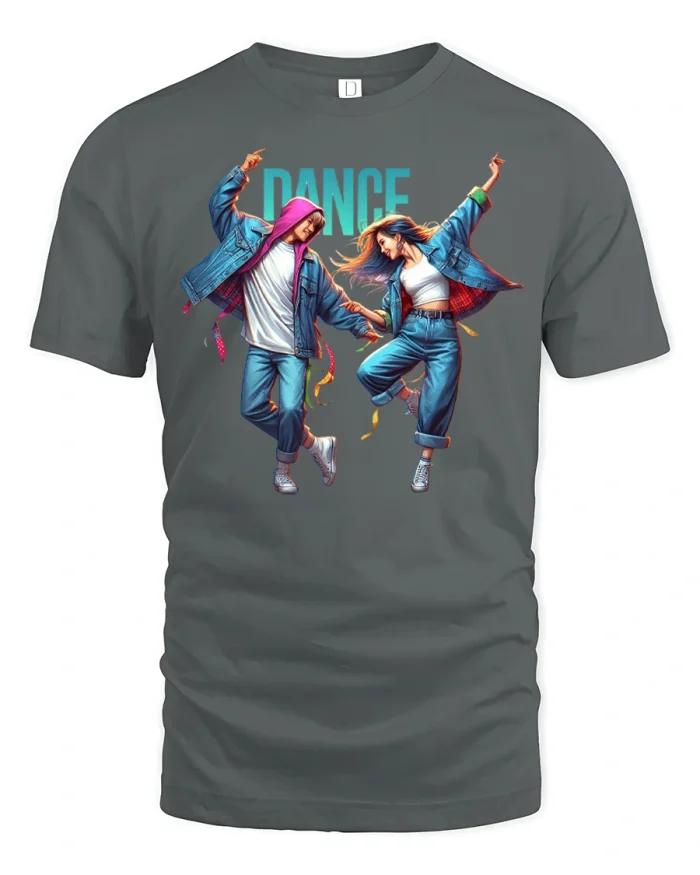 Street Dance Duo Hip Hop Style - gray t-shirt on white background