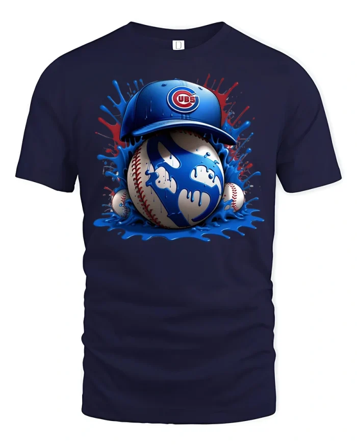 Baseball Splash Art Graphic Tee - navy t-shirt on white background