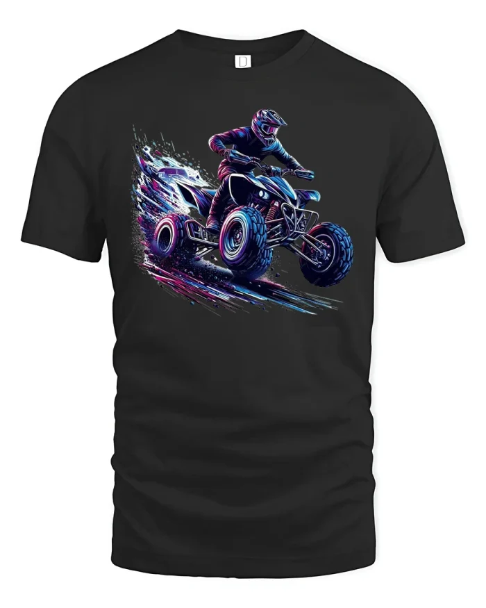 Extreme ATV Rider Quad Bike Tee - black t-shirt on white background