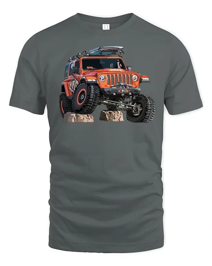 Off-Road Jeep Adventure T-Shirt - gray t-shirt on white background