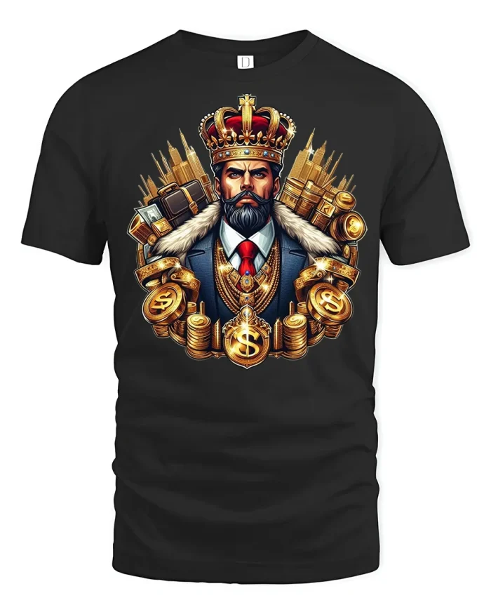 King of Money Royalty T-Shirt - black t-shirt on white background
