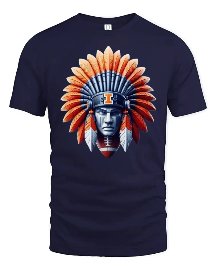 Warrior Spirit Football T-Shirt - navy t-shirt on white background