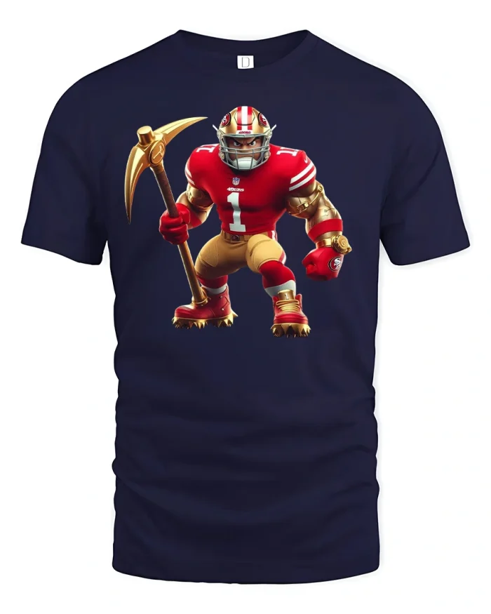 Gridiron Warrior Football Miner T-Shirt - navy t-shirt on white background