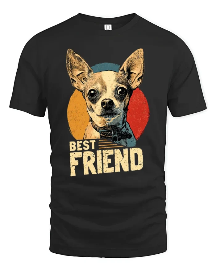 Best Friend Chihuahua T-Shirt Cute Dog Lover Tee - black t-shirt on white background