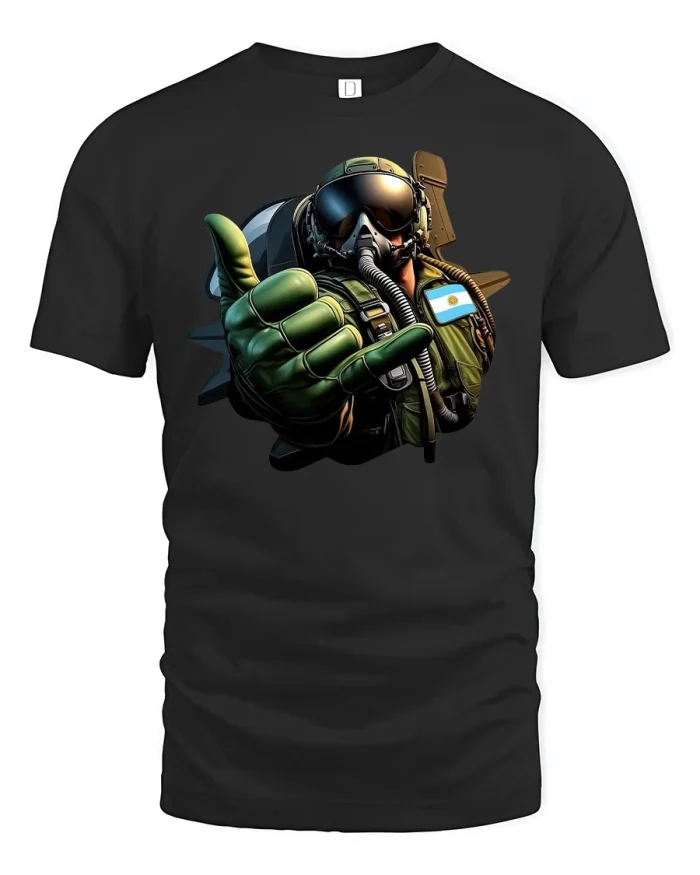 Fighter Pilot Military Aviation Cool T-Shirt - black t-shirt on white background