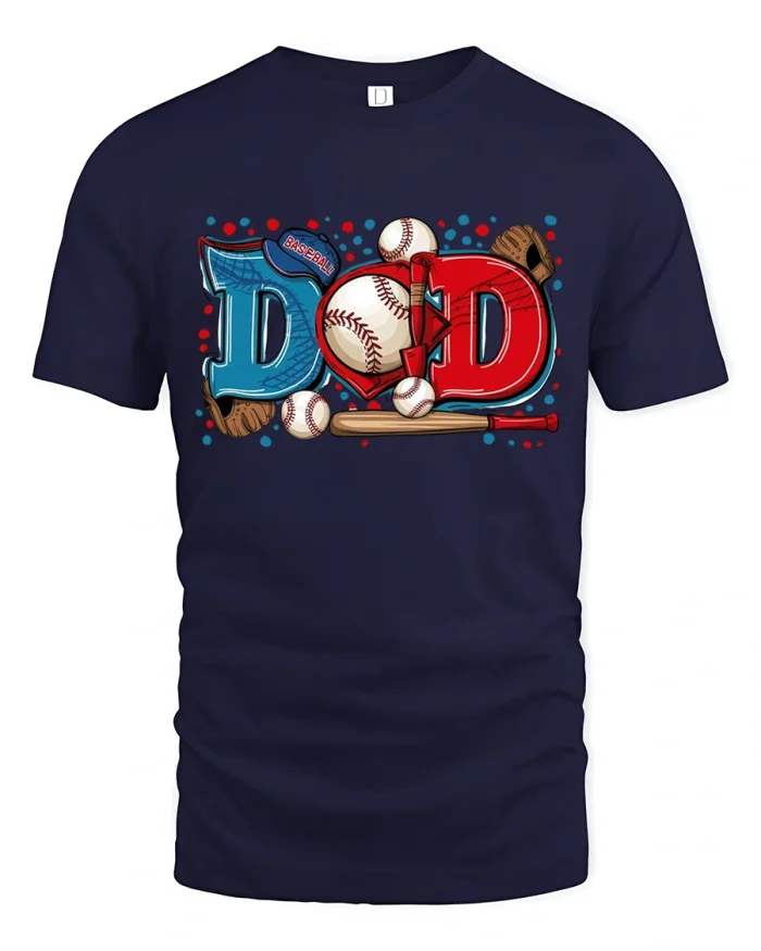 Baseball Dad Tee for Proud Fathers Who Love the Game - navy t-shirt on white background