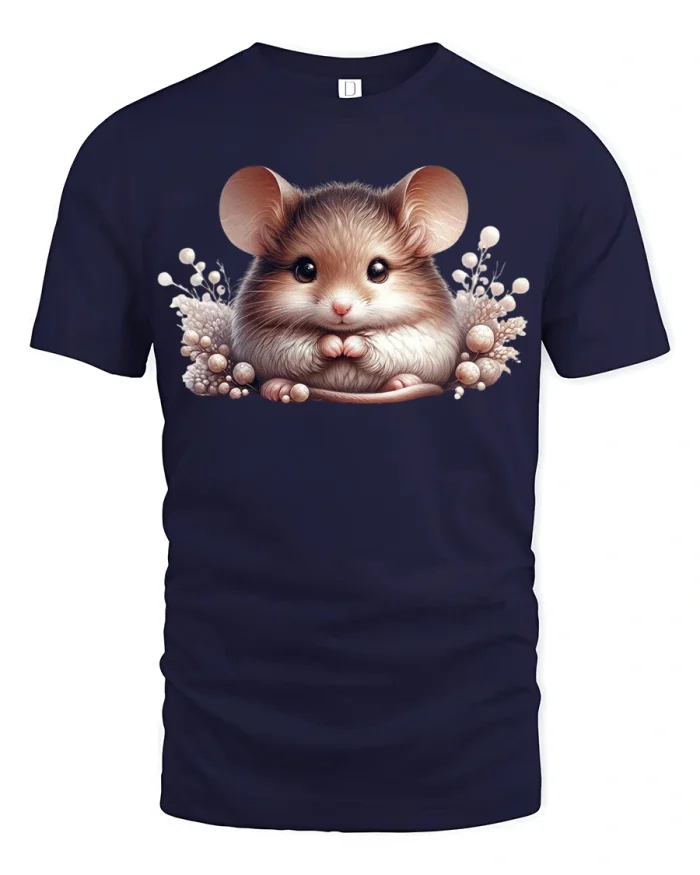 Adorable Baby Mouse Cute Animal Lover T-Shirt - navy t-shirt on white background