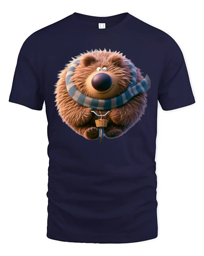 Cute Smiling Turtle Zipper Illusion Graphic Tee With Fun Detail - navy t-shirt on white background