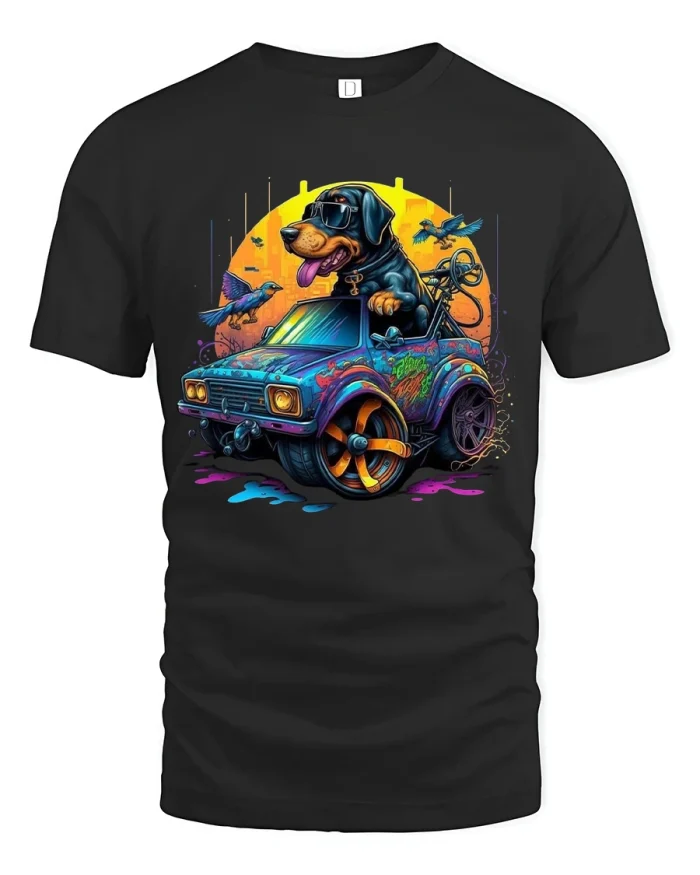 Fiery Angel Wings Divine Guardian Graphic T Shirt Art - black t-shirt on white background