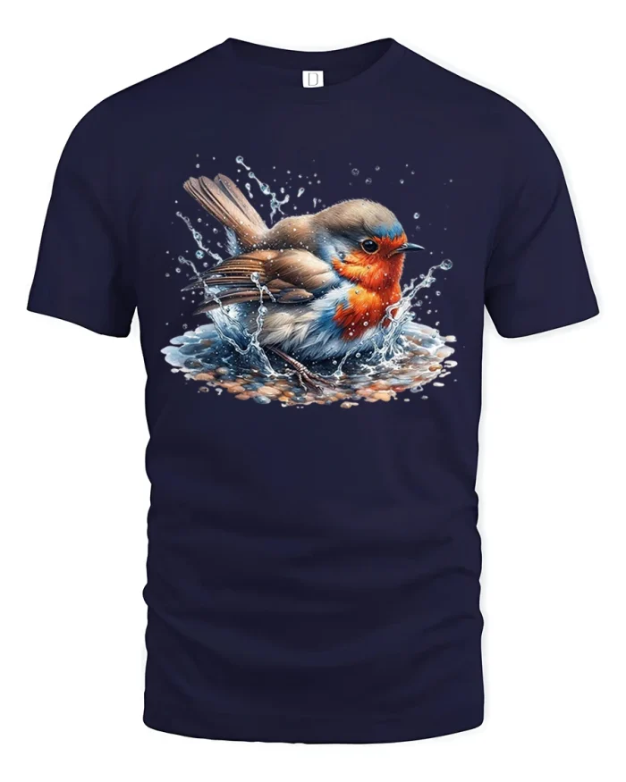 Cute Butterfly Glasses Tee Funny Big Eyes Colorful Art - navy t-shirt on white background