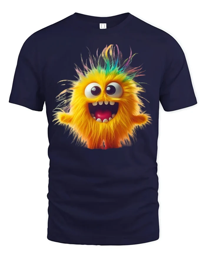 Cute School Duck Cartoon Illustration Funny Graphic Tshirt - navy t-shirt on white background