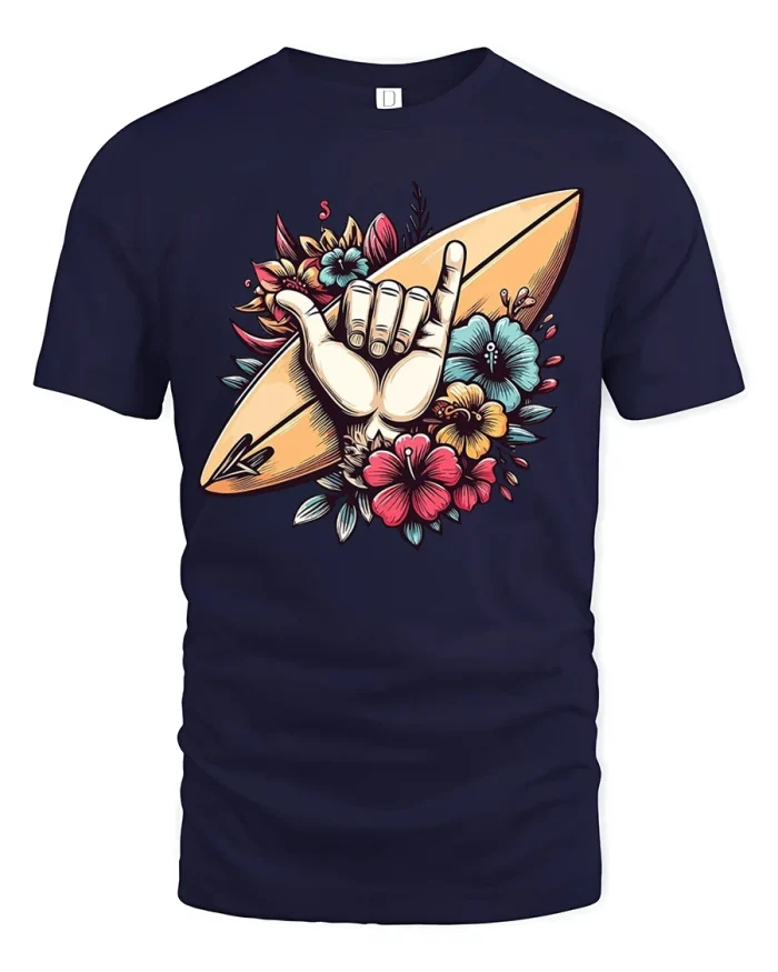 Majestic Sailing Ship Storm Wave Adventure Graphic Tshirt - navy t-shirt on white background