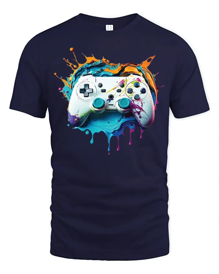 Eagle Time Chain Graphic Tshirt With Bold Freedom And Power Art - navy t-shirt on white background