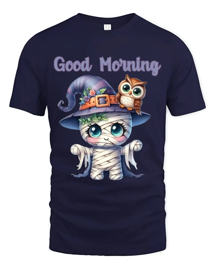 Cute Birthday Teddy Bear Cartoon Graphic Tee Sweet Party Vibes - navy t-shirt on white background