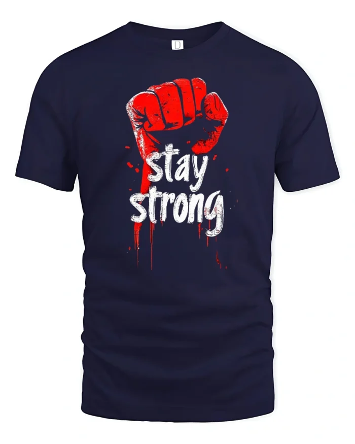 Majestic Colorful Lion Illustration Graphic Tee Power Spirit - navy t-shirt on white background