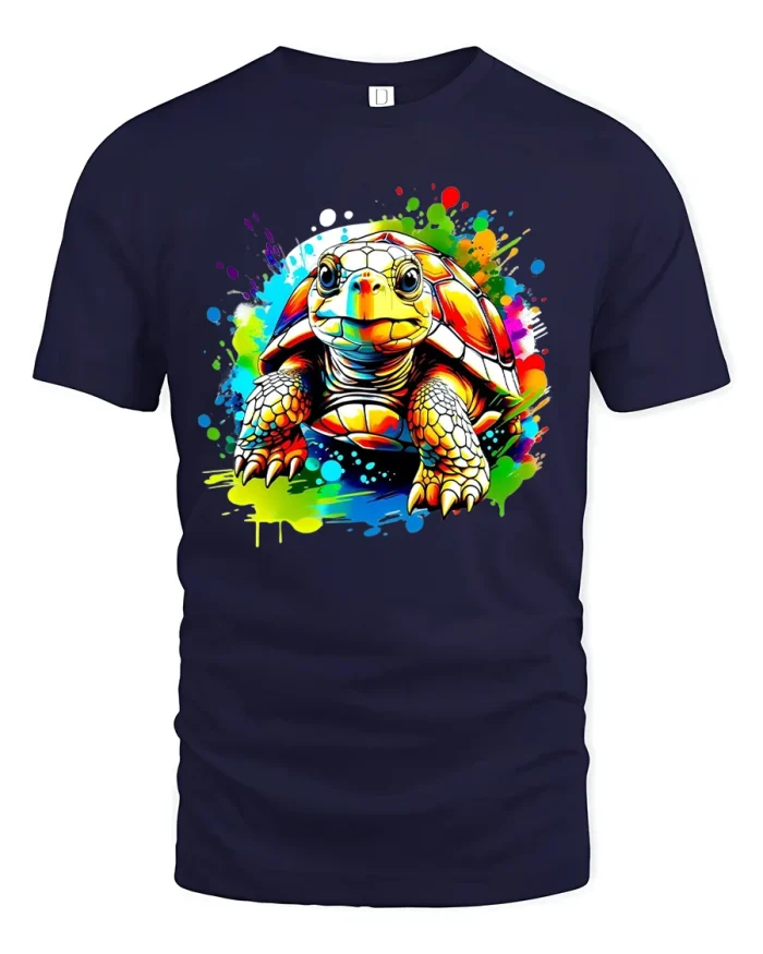 Classic Motorcycle Flame Illustration Vintage Rider Graphic Tee - navy t-shirt on white background