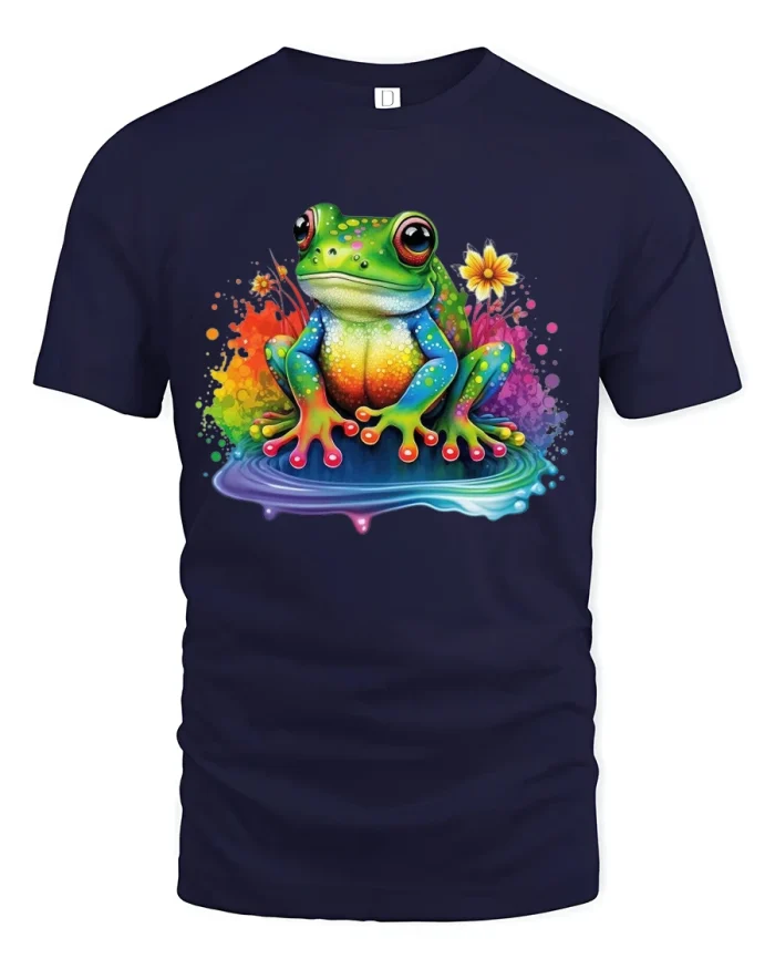 Mysterious Question Mark Face Silhouette Abstract Graphic Tee - navy t-shirt on white background