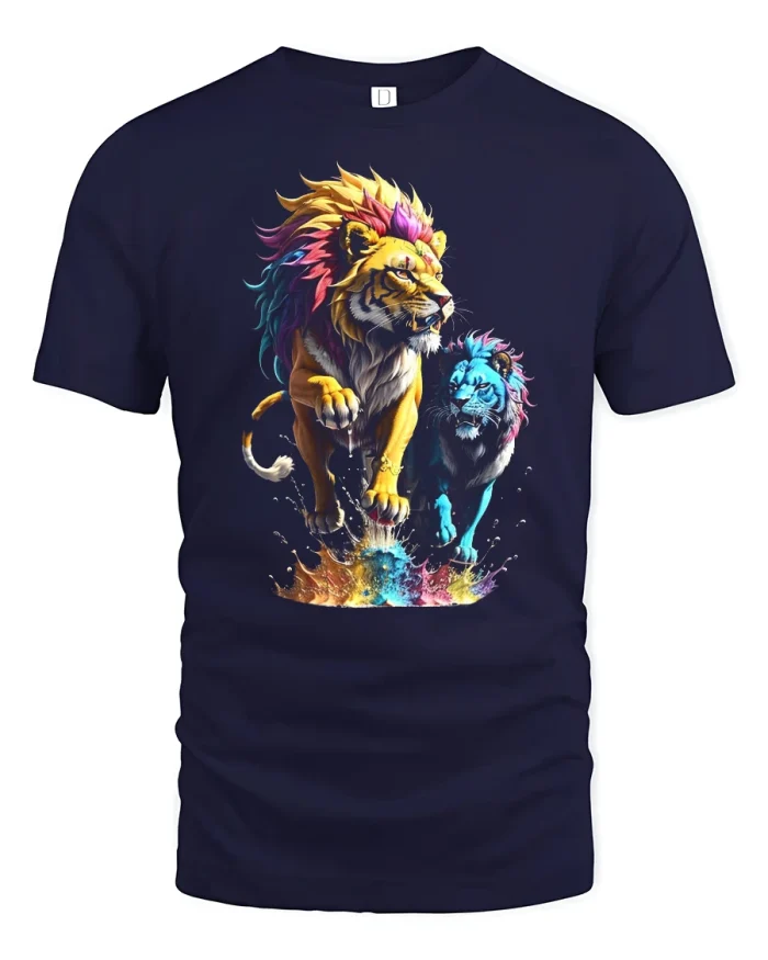 Funny Wide Eyed Owl Cartoon Illustration Cute Graphic T Shirt - navy t-shirt on white background