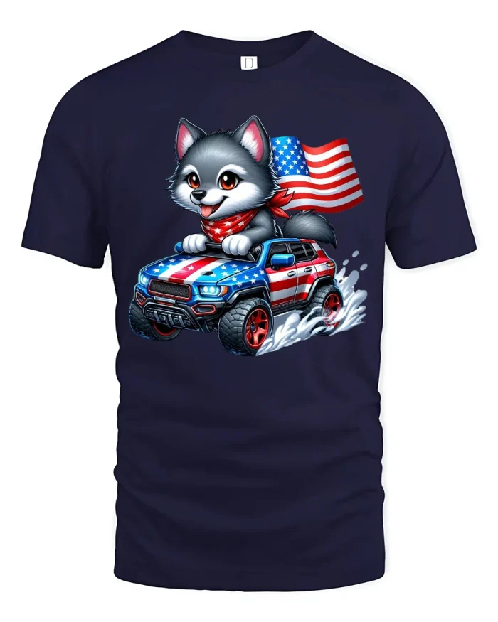 Cute Baby Lion Splash Graphic Tee Adorable Animal Art Style - navy t-shirt on white background