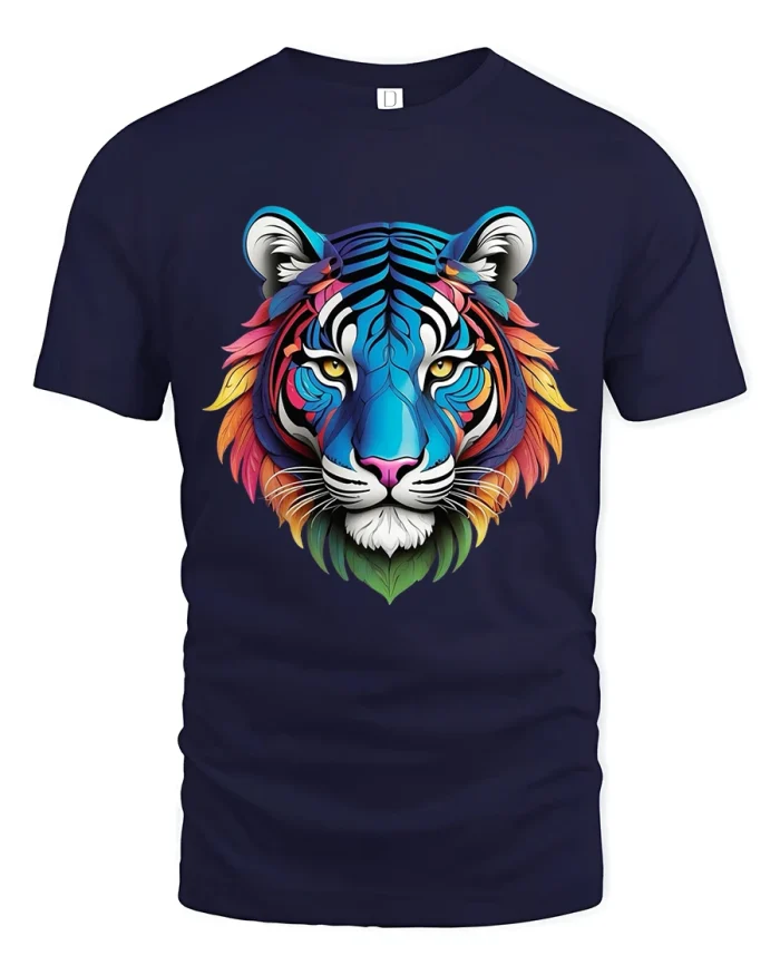 Howlie Pirate Wolf Skull Bandana Graphic T Shirt Design - navy t-shirt on white background