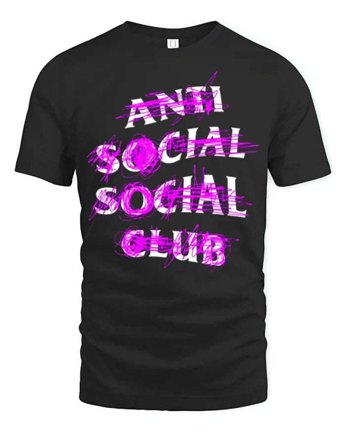 Anti Social Social Club Style Graffiti T Shirt Graphic - black t-shirt on white background