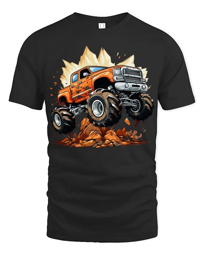 Monster Truck Madness Off Road T Shirt Graphic - black t-shirt on white background