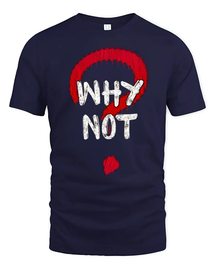 Why Not Question Mark Graphic T Shirt Bold Street Style - navy t-shirt on white background