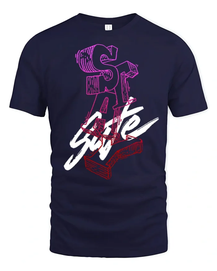 Stay Style Bold Street Typography Graphic T Shirt Tee - navy t-shirt on white background