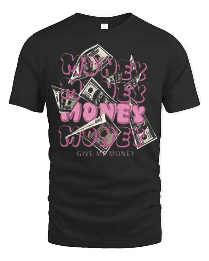 Funny Money Money Money Graphic T Shirt Cash Street Style - black t-shirt on white background