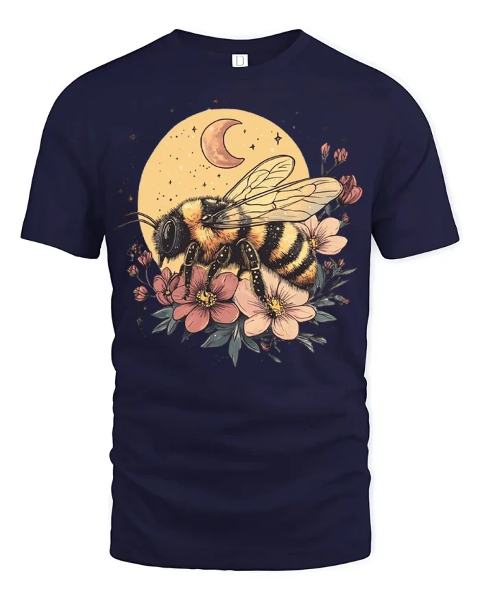 Teacher Life Flower Books Graphic T Shirt Education Lover Tee - navy t-shirt on white background