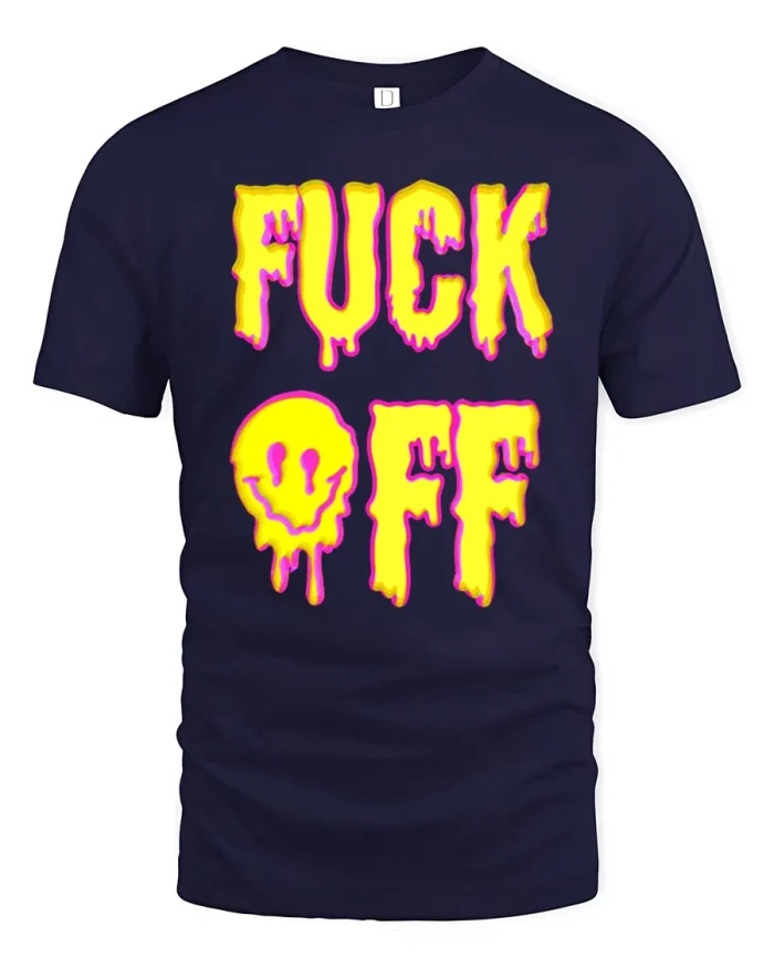 Funny Offensive Word Graphic T Shirt Bold Statement Tee - navy t-shirt on white background