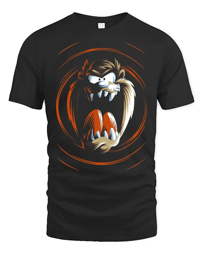 Angry Cartoon Monkey Graphic Tee Funny Animal Tshirt Cool Art - black t-shirt on white background