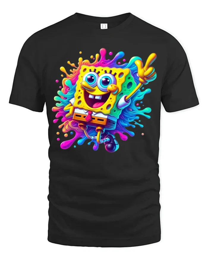 Digital Glitch Text Graphic T Shirt Abstract Tech Art Style - black t-shirt on white background