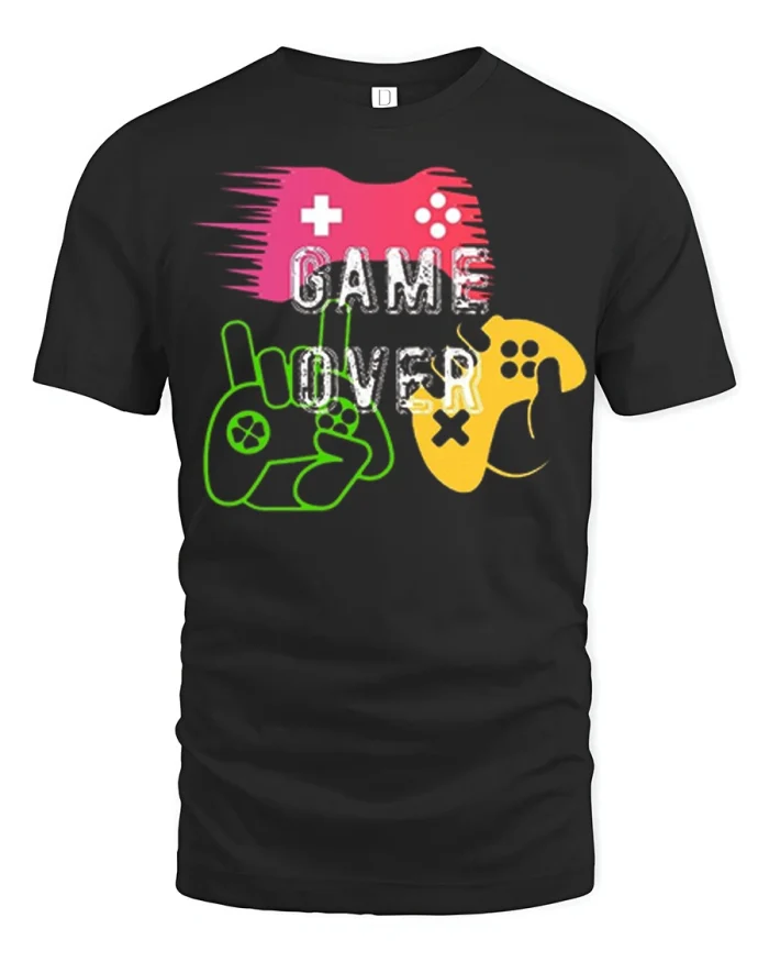Gamer Flex Controller Power Strength Funny Gaming Graphic T Shirt - black t-shirt on white background