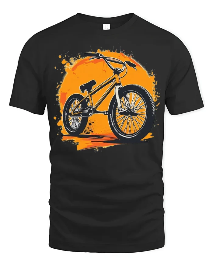 Vintage BMX Bike Graphic T Shirt Retro Rider Street Style Tee - black t-shirt on white background