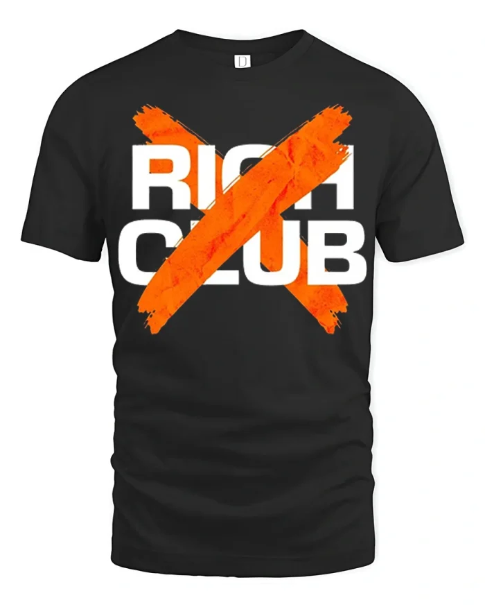 Rich Club Cancelled Funny Hustle Mindset Graphic T Shirt - black t-shirt on white background