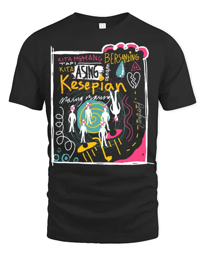 Abstract Graffiti Typography Art Graphic T Shirt Urban Style Tee - black t-shirt on white background