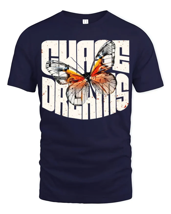Choose Change Butterfly Graphic T Shirt Inspirational Tee - navy t-shirt on white background