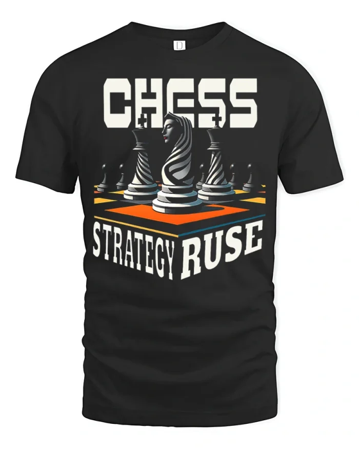 Chess Strategy Ruse Graphic T Shirt Cool Gamer Mind Tee - black t-shirt on white background