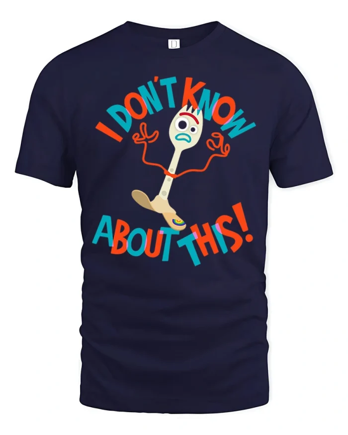 Funny I Dont Know About This Forky Graphic Cotton T-Shirt - navy t-shirt on white background