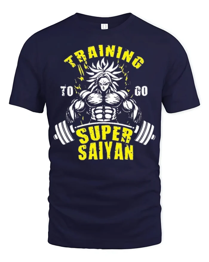 Training To Go Ultimate Warrior Graphic T Shirt Gym Motivation - navy t-shirt on white background