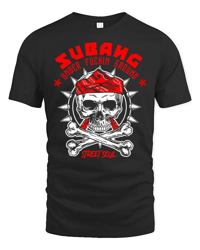Urban Skull Street Soul Graphic T Shirt Premium Cotton Comfort - black t-shirt on white background