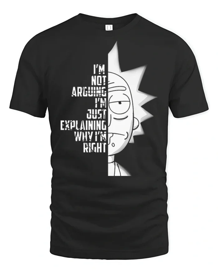 Im Not Arguing Im Just Explaining Why Im Right Funny Tee - black t-shirt on white background