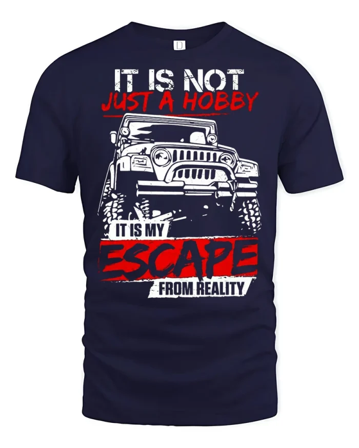 It Is Not Just A Hobby It Is My Escape Offroad Graphic Tshirt - navy t-shirt on white background