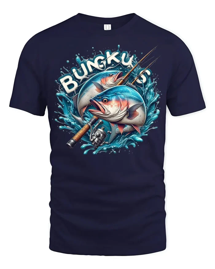 Bungkus Fishing Enthusiast Graphic Tshirt Premium Quality Tee - navy t-shirt on white background