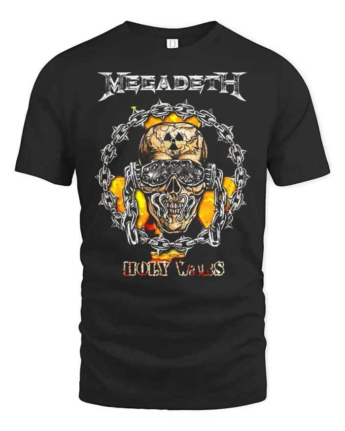 Heavy Metal Skull Chain Graphic Tee Vintage Rock Style Tshirt - black t-shirt on white background